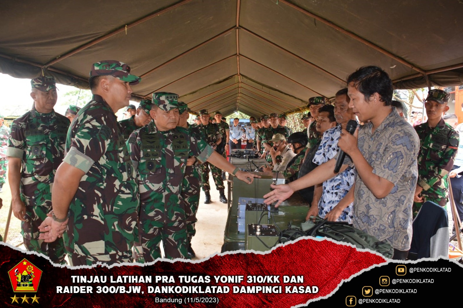 Tinjau Latihan Pra Tugas Yonif Yonif 310 KK dan Raider 300 BJW Dankodiklatad Dampingi KASAD