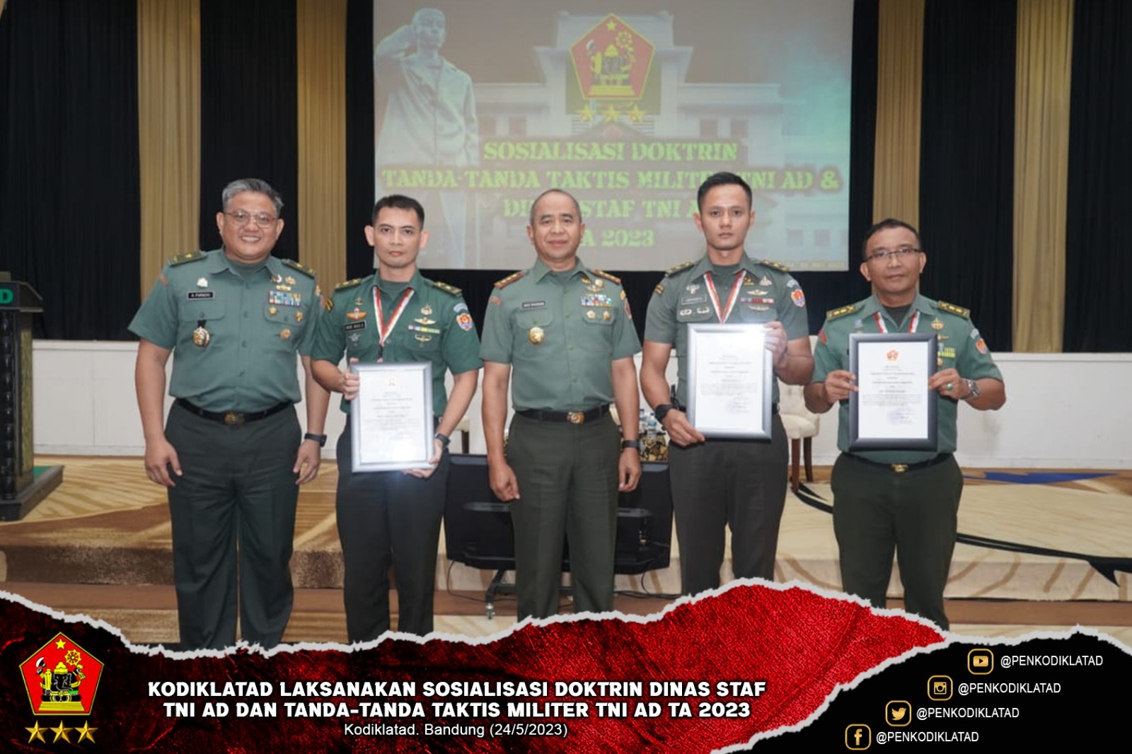 Kodiklatad Laksanakan Sosialisasi Doktrin Dinas Staf TNI AD dan Tanda-Tanda Taktis Militer TNI AD TA 2023