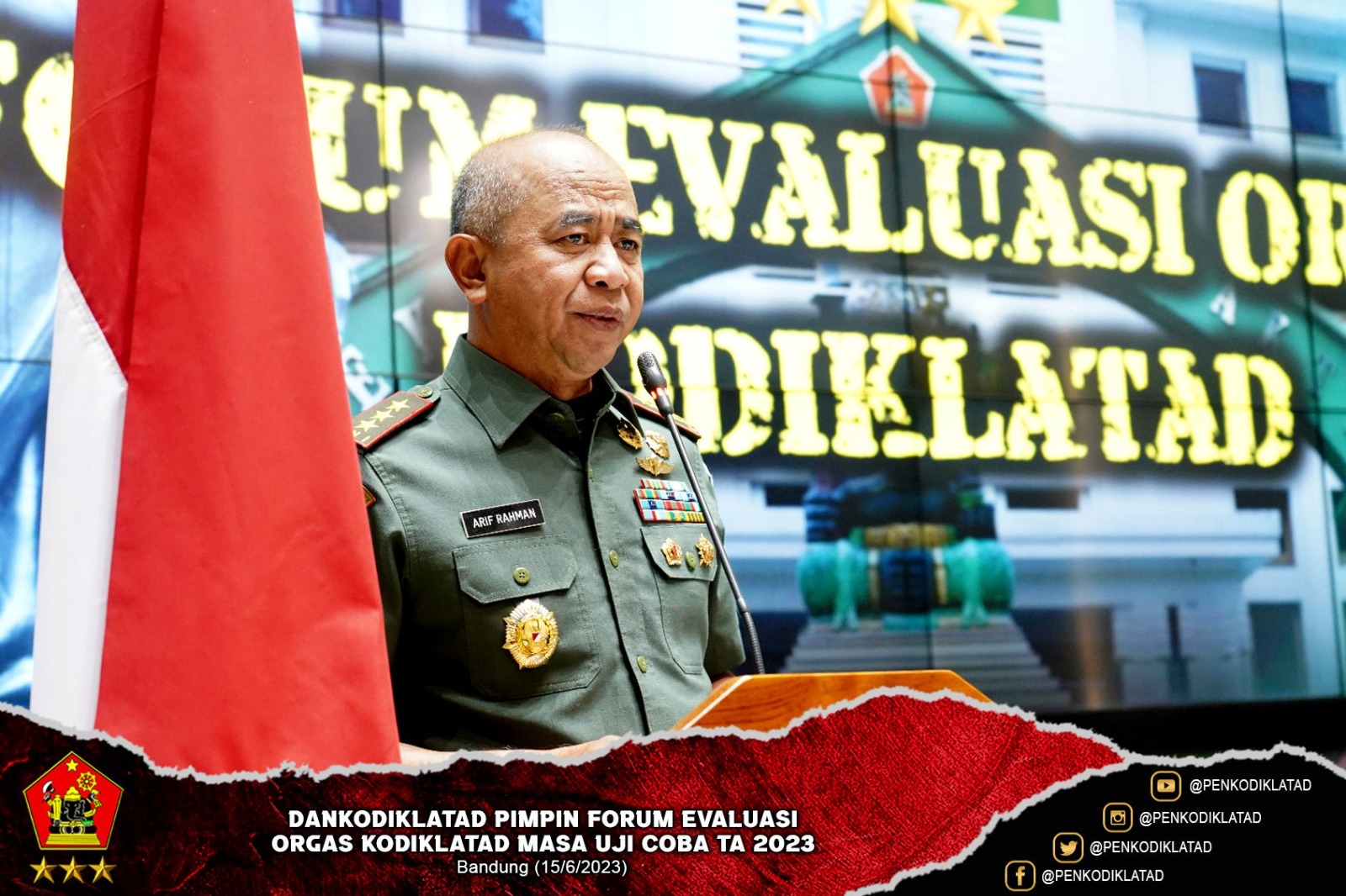 Dankodiklatad Pimpin Forum Evaluasi Orgas Kodiklatad Masa Uji Cob TA 2023