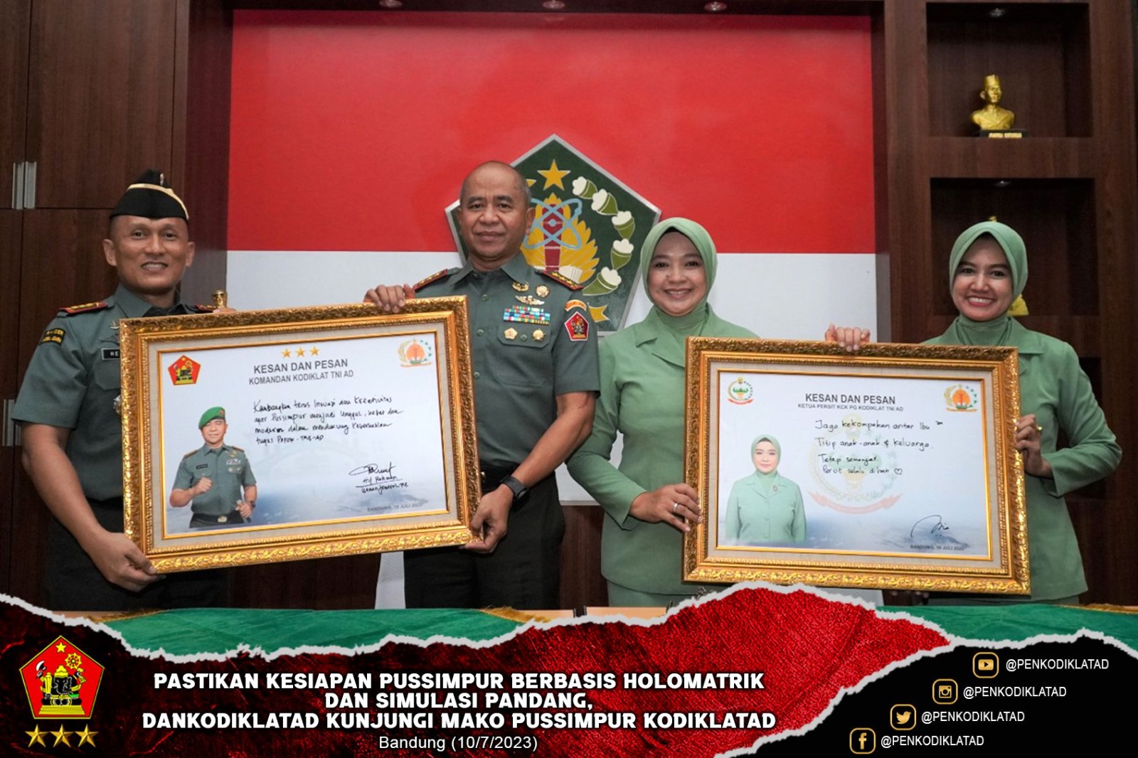 Pastikan Kesiapan Pussimpur Berbasis Holomatrik dan Simulasi Pandang Dankodiklatad Kunjungi Mako Pussimpur