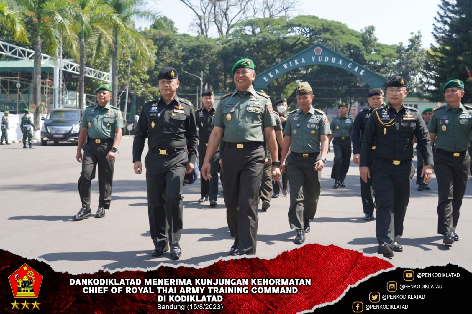 Dankodiklatad menerima kunjungan kehormatan Chief of Royal Thai Army Training Command di Makodiklatad