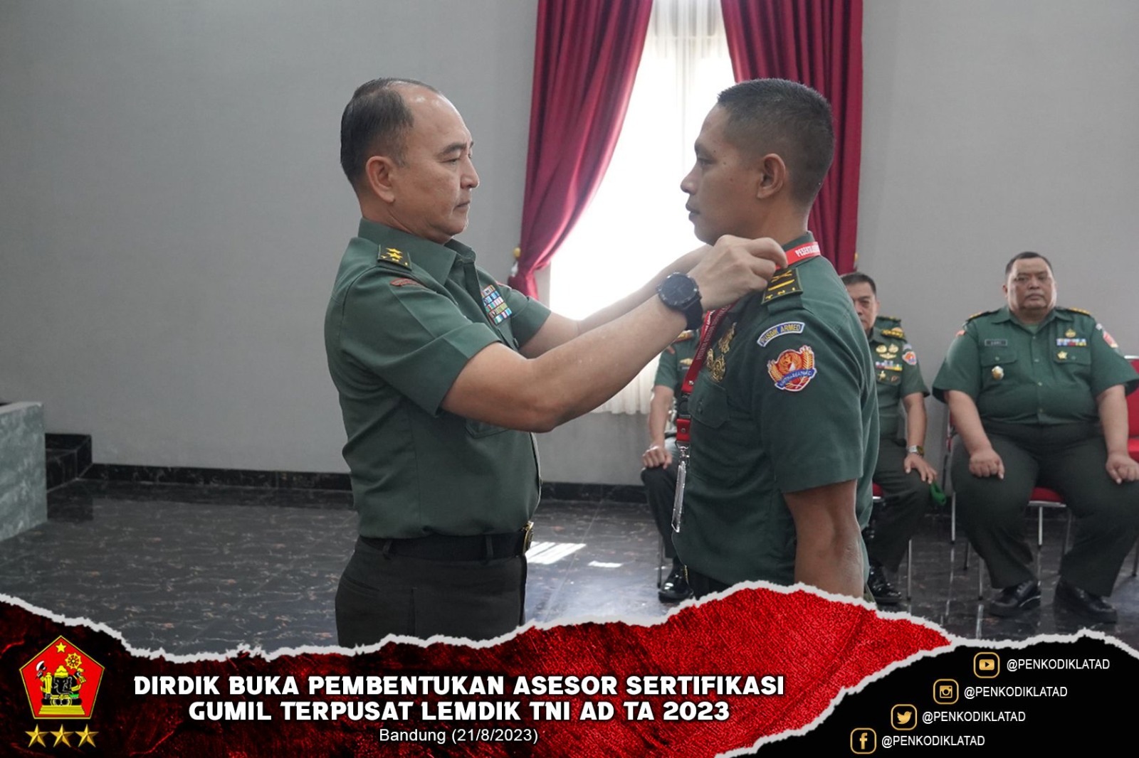 Dirdik Buka Pembentukan Asesor Sertifikasi Gumil Terpusat Lemdik TNI AD TA 2023