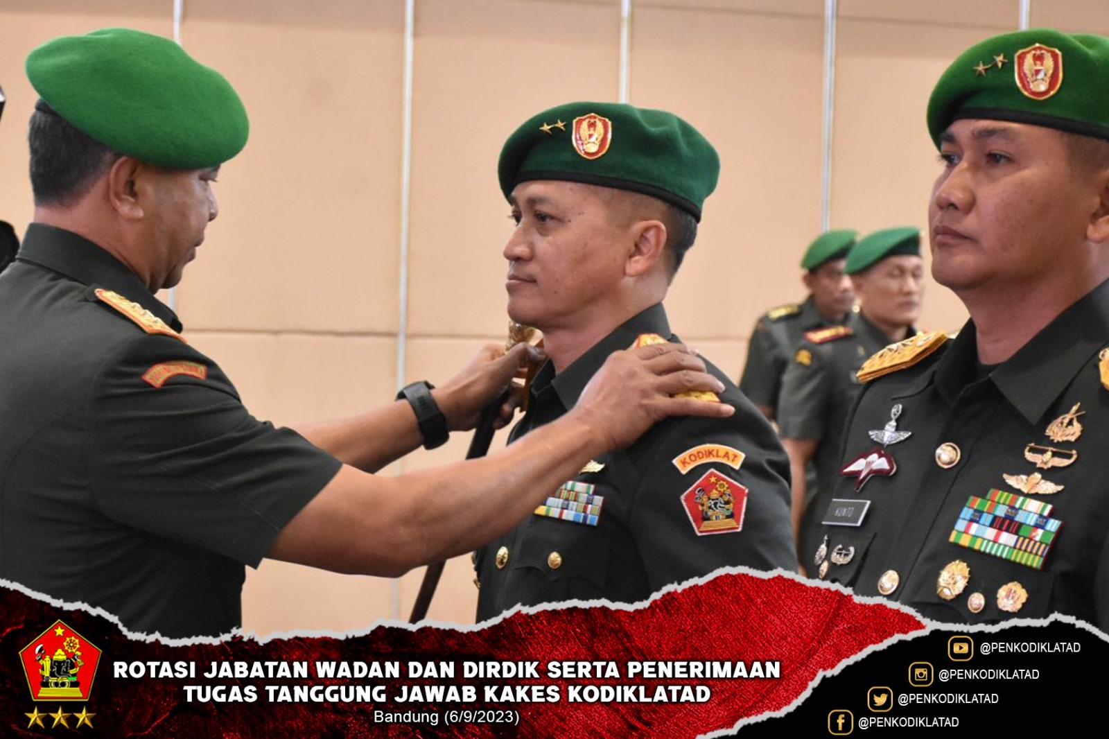 Rotasi Jabatan Wadan dan Dirdik serta Penerimaan Tugas Tanggung Jawab Kakes Kodiklatad