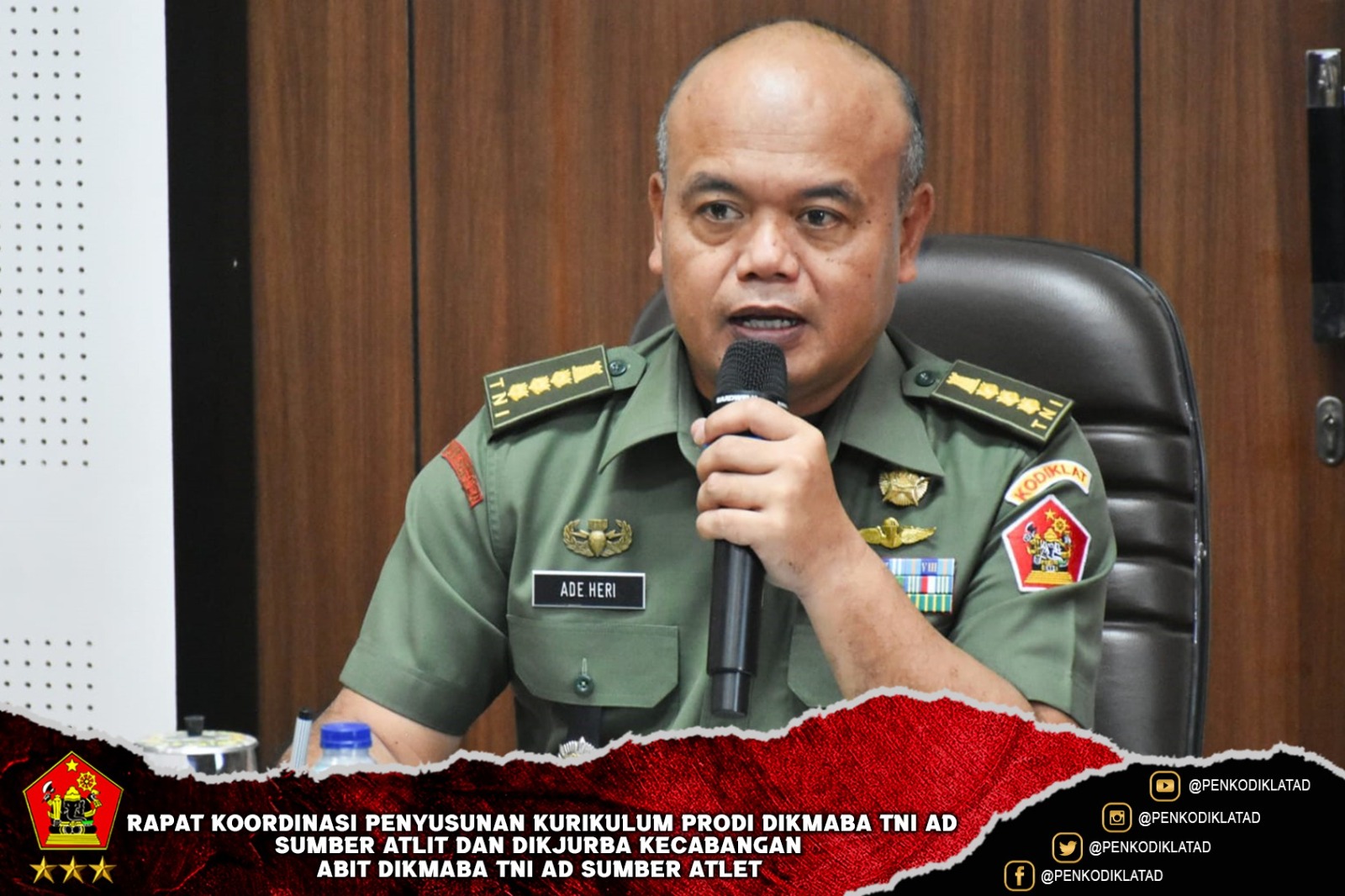 Rapat Koordinasi Penyusunan Kurikulum Prodi Dikmaba TNI AD sumber Atlit dan Dikjurba kecabangan abit Dikmaba TNI AD Sumber Atlet