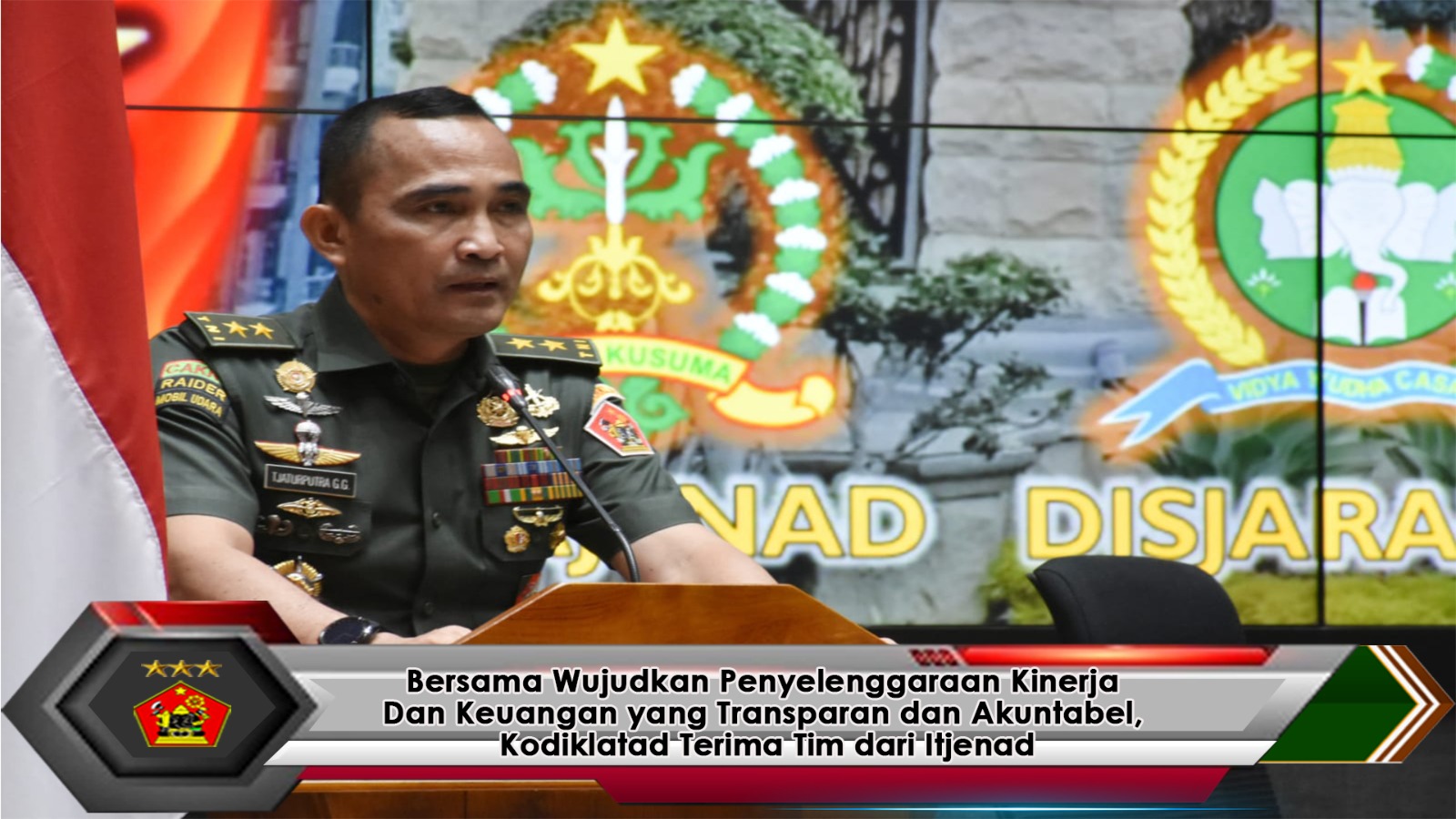 Bersama Wujudkan Penyelenggaraan Kinerja dan Keuangan yang Transparan dan Akuntabel Kodiklatad Terima Tim dari Itjenad