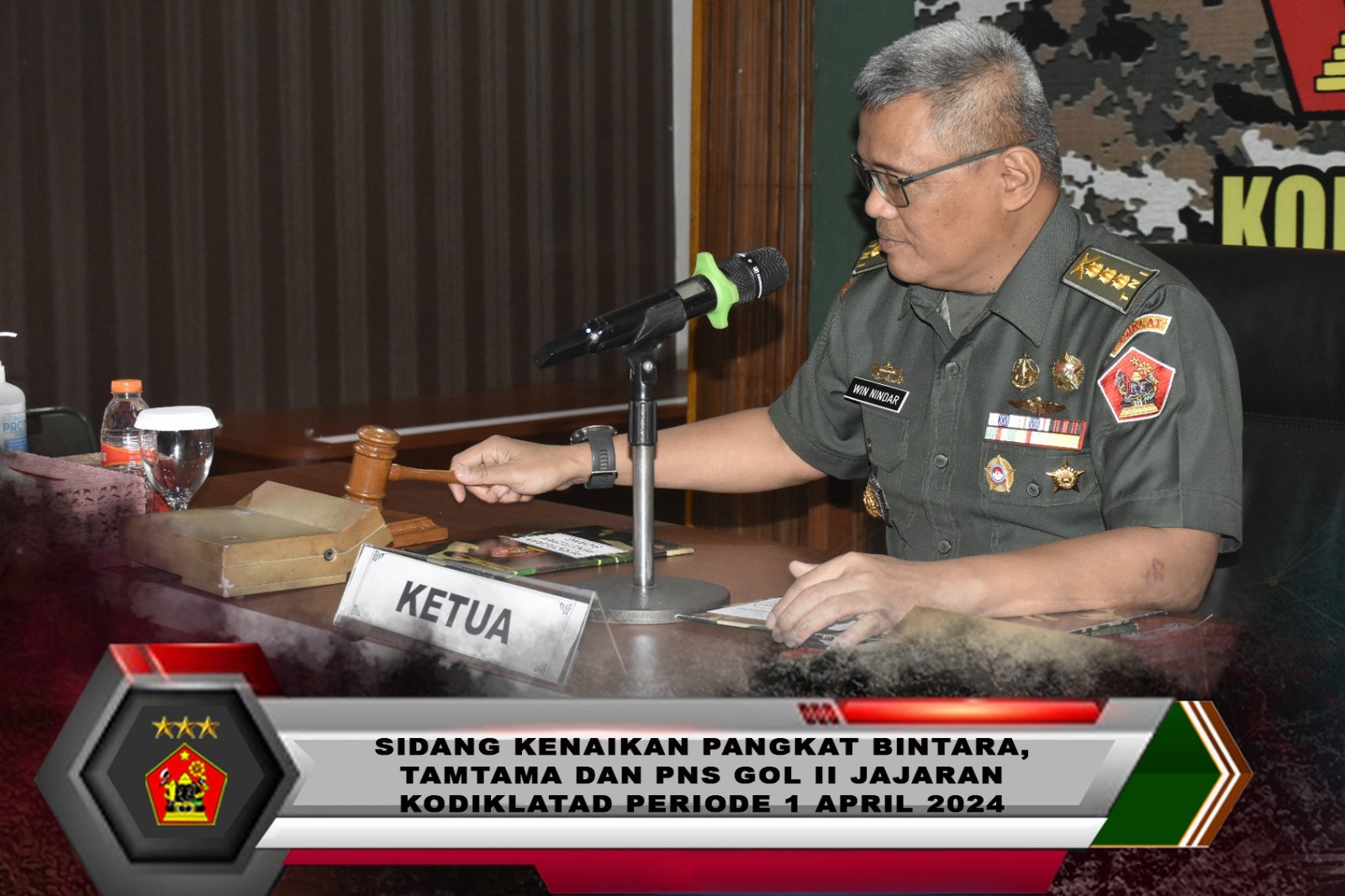 Sidang Kenaikan Pangkat Bintara Tamtama dan PNS Gol II Jajaran Kodiklatad Periode 1 April 2024