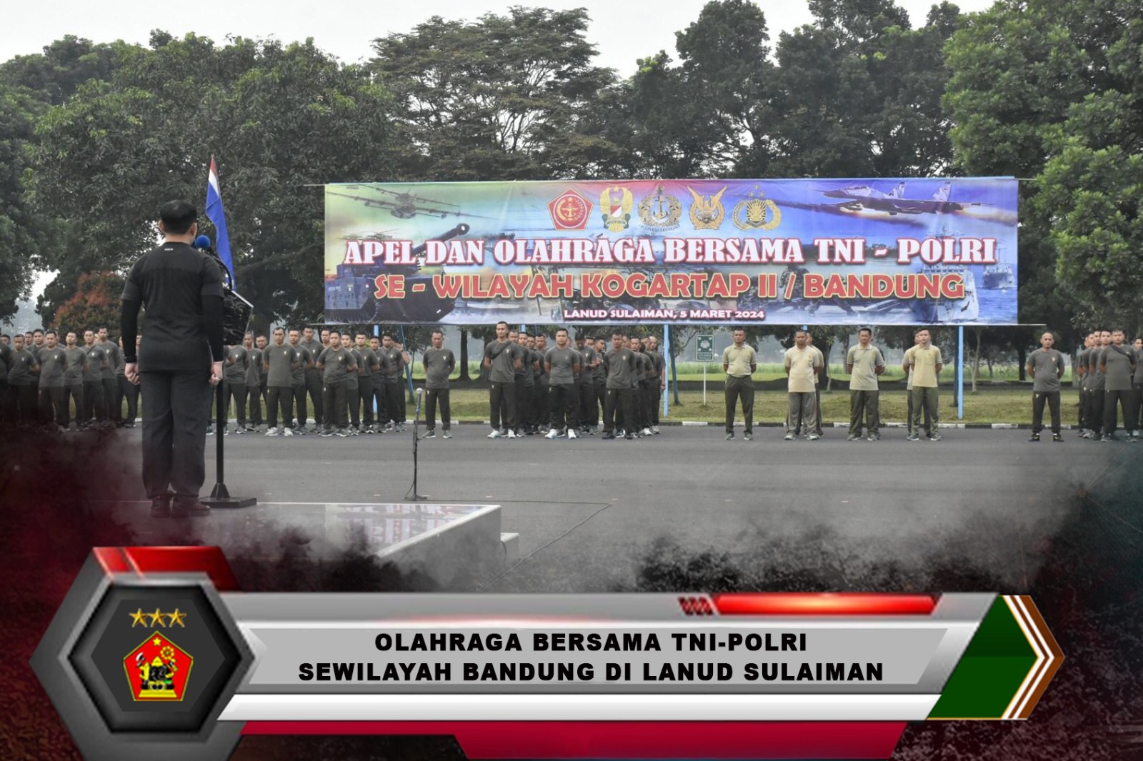 OLAHRAGA BERSAMA TNI-POLRI SEWILAYAH BANDUNG DI LANUD SULAIMAN